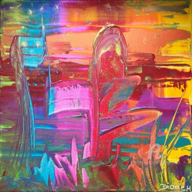 59.Danser la Force de sa verticalité vibratoire Peinture intitulée "59.Danser la Force…" par Diane Hubesch, Œuvre d'art originale, Acrylique Monté sur Châssis en bois