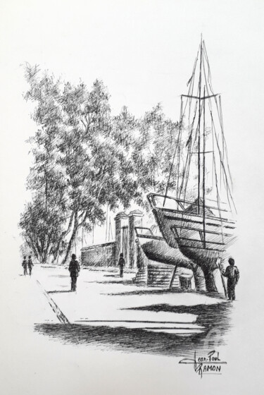 Dessin intitulée "En passant à Rochef…" par Jean-Paul Ramon, Œuvre d'art originale, Encre