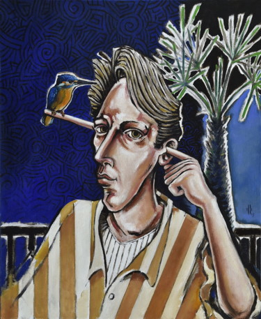 Peinture intitulée "L'esprit du Kingfis…" par Pascal Buffard, Œuvre d'art originale, Huile
