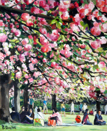 Peinture intitulée "Fête traditionnelle…" par Pascal Brachet, Œuvre d'art originale, Huile