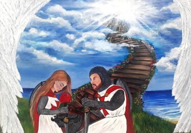 绘画 标题为“Warrior of rendition” 由Aline De Melo, 原创艺术品, 油 安装在木质担架架上