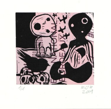 印花与版画 标题为“animo-serie-2019-20…” 由Mary Calloc'H, 原创艺术品, Linocuts