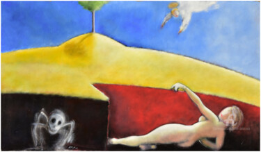 Les ailes de l'Ange Peinture intitulée "Les ailes de l'Ange" par Alliet-Delacroix, Œuvre d'art originale, Huile
