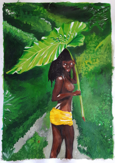 绘画 标题为“L'africaine et la f…” 由Chris De La Roch, 原创艺术品, 丙烯