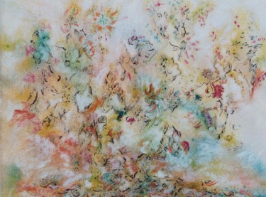 Peinture intitulée "symphonie orangée" par Nadama, Œuvre d'art originale, Encre