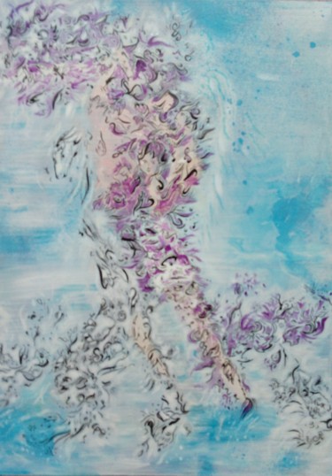 Peinture intitulée "Amants Enracinés" par Nadama, Œuvre d'art originale, Acrylique