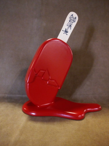 Sculpture intitulée "" WINTER " Rouge34" par 2mé / Blondeau, Œuvre d'art originale, Bois