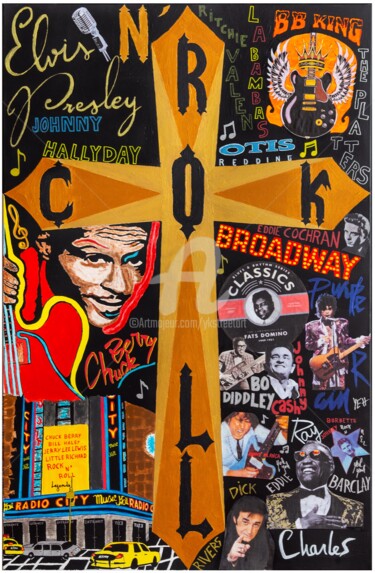 绘画 标题为“Religion rock n roll” 由Ykstreetart, 原创艺术品, 丙烯