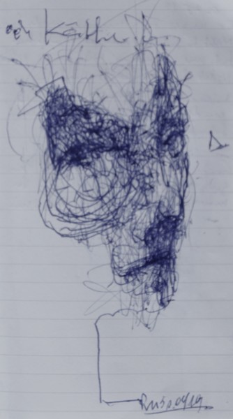 Käthe Zeichnungen mit dem Titel "Käthe" von Stephan Rodriguez Warnemünde, Original-Kunstwerk, Kugelschreiber