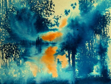 Peinture intitulée "Suite orchestrale -…" par Clau Redier-Clément, Œuvre d'art originale, Encre