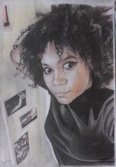 Drawing titled "naomi" by Victor  Cabel, Original Artwork, Conté
