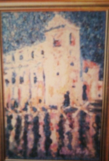 Peinture intitulée "Église Messimy 69 e…" par Clara Sbardella, Œuvre d'art originale, Huile