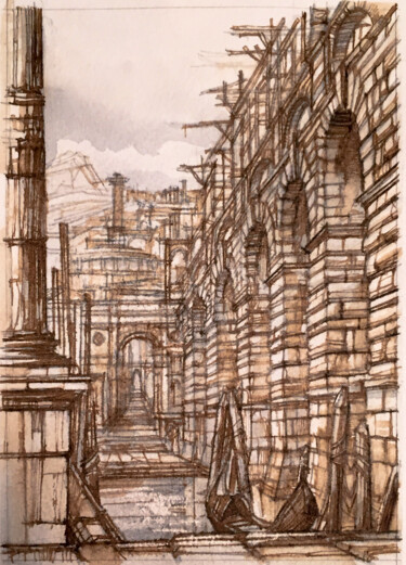 Peinture intitulée "Imagination With Ar…" par Andrei Svistunov, Œuvre d'art originale, Encre