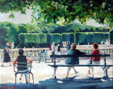 Peinture intitulée "Jardin du Luxembourg" par Pascal Brachet, Œuvre d'art originale, Huile