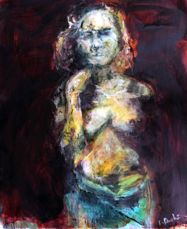 Painting titled "MIA" by Catherine Duchêne, Original Artwork, Oil