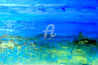 Peinture intitulée "Entre deux eaux" par Claude Julia (CJULIA), Œuvre d'art originale, Huile