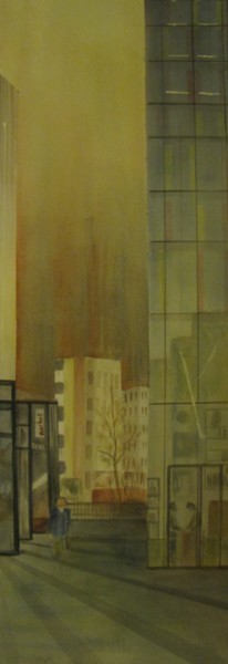Peinture intitulée "Grand angle 3" par Eliane Robin, Œuvre d'art originale, Aquarelle Monté sur Châssis en bois