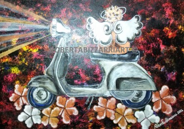vespa-evolution.jpg 「vespa-evolution.jpg」というタイトルの絵画 L'Arte Originale Dell'Artista Roberta Biによって, オリジナルのアートワーク, アクリル