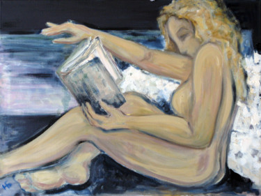 Pintura titulada "Lecture" por Natalia Laletina, Obra de arte original