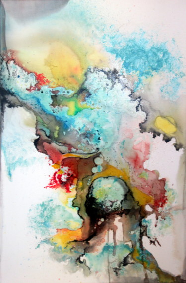 Peinture intitulée "Féérie hivernale" par Marianne Charlotte Mylonas-Svikovsky (Marlo), Œuvre d'art originale, Encre