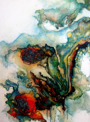Peinture intitulée "indian-ink-2-indian…" par Marianne Charlotte Mylonas-Svikovsky (Marlo), Œuvre d'art originale, Acrylique