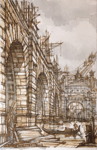 Peinture intitulée "Imagination No. 1." par Andrei Svistunov, Œuvre d'art originale, Encre