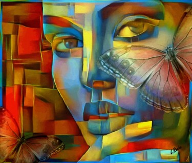 Lady Mariposa - Mix-media on panel - 80x68 cm-