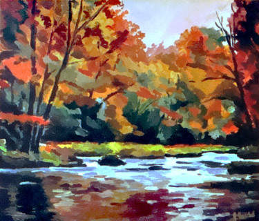 Peinture intitulée "Automne" par Pascal Brachet, Œuvre d'art originale, Huile