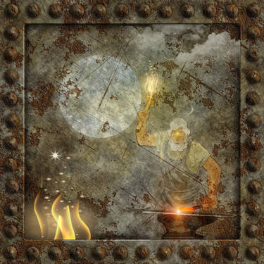 Digital Arts titled "le forgeron" by Harald Dastis, Original Artwork, Digital Painting