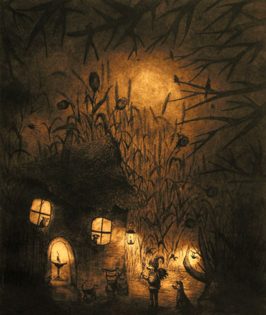 Somewhere on the other side of the world IV Printmaking titled "Somewhere on the ot…" by Justyna Ralicka, Original Artwork, Etching