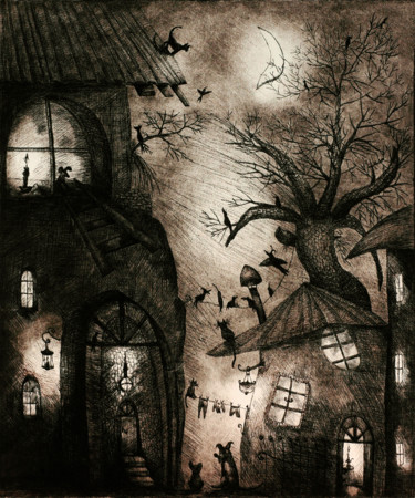 Somewhere on the other side of the world III Printmaking titled "Somewhere on the ot…" by Justyna Ralicka, Original Artwork, Etching