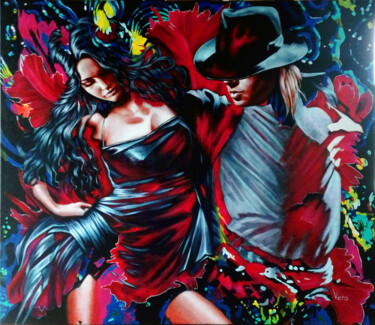Картина под названием "Dance." - Sergey And Vera, Подлинное произведение искусства, Акрил