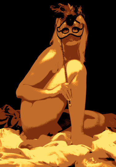 Golden Printmaking titled "Golden" by Nikolaj Sednin (Nicolas Sedninne), Original Artwork, Digital Print