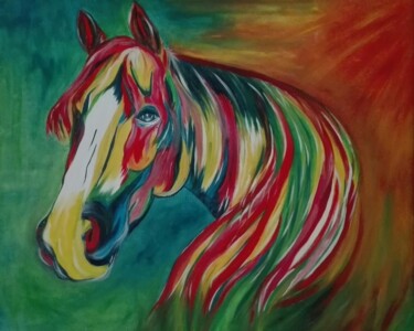 Schilderij getiteld "multicolore" door Ange, Origineel Kunstwerk, Olie