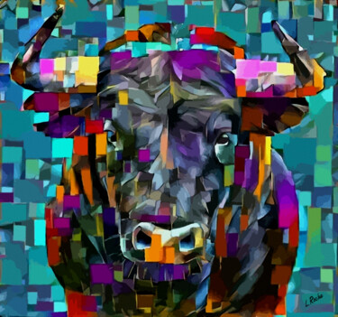 Torito color - Mix-media on panel -