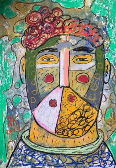Рисунок под названием "Factory worker 7" - Pavel Kuragin, Подлинное произведение искусства, Пастель