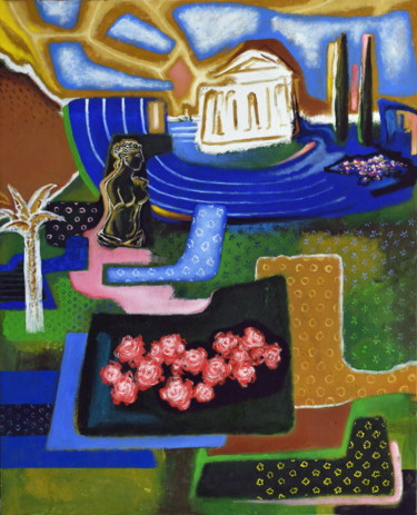 Peinture intitulée "Le jardin des hespé…" par Pascal Buffard, Œuvre d'art originale