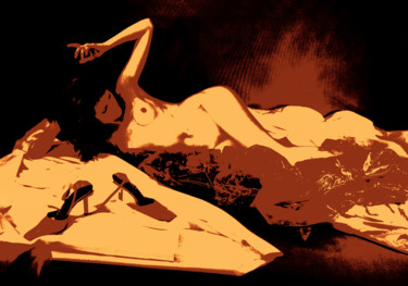 Coffee Printmaking titled "Coffee" by Nikolaj Sednin (Nicolas Sedninne), Original Artwork, Digital Print