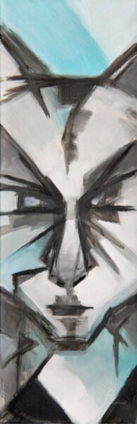 BlueCat Peinture intitulée "BlueCat" par Sylvie Penet, Œuvre d'art originale, Acrylique