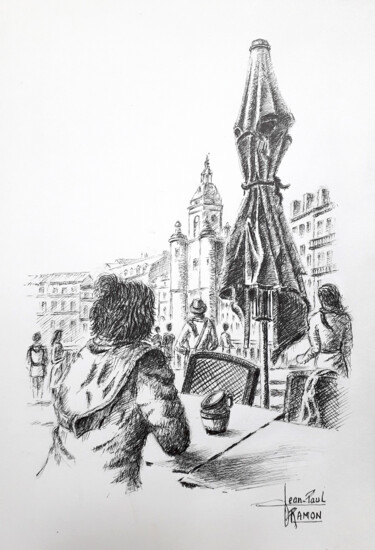 Dessin intitulée "Printemps précoce/…" par Jean-Paul Ramon, Œuvre d'art originale, Encre