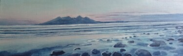 Schilderij getiteld "l'ile de Rum (Hebri…" door Sophie Dressler, Origineel Kunstwerk, Acryl