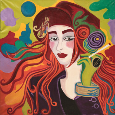 Peinture intitulée "auto-portrait de zi…" par Zigou, Œuvre d'art originale, Acrylique Monté sur Châssis en bois