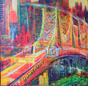 Pittura intitolato "Bridge" da Nataliya Poliksha, Opera d'arte originale, Tempera