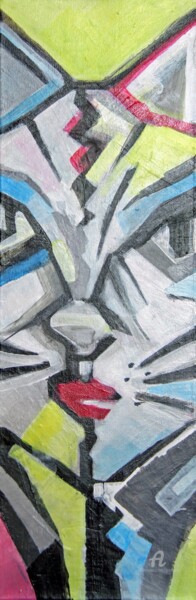 Peinture intitulée "MrCoolCat" par Sylvie Penet, Œuvre d'art originale, Acrylique