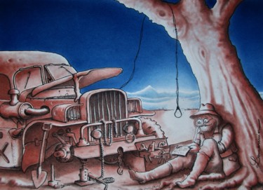 Dessin intitulée "Zut, la notice est…" par Philippe Lemarinier, Œuvre d'art originale, Autre