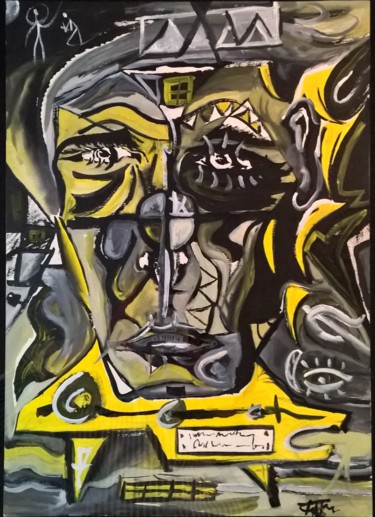 MADNESS Pittura intitolato "MADNESS" da Andrew Gotsopoulos, Opera d'arte originale, Tempera Montato su Alluminio