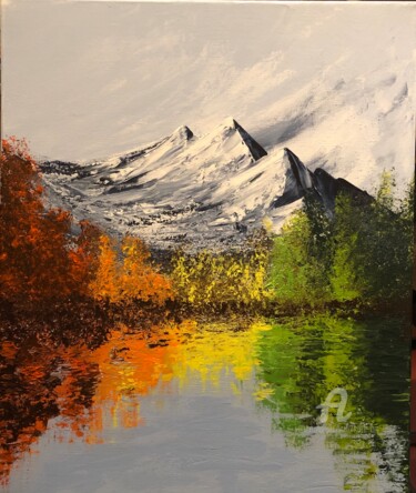 The Colorful lake Peinture intitulée "The Colorful lake" par Kate_art, Œuvre d'art originale, Acrylique