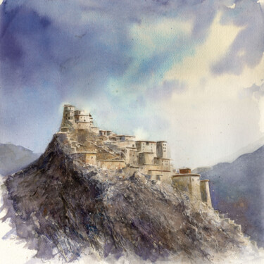绘画 标题为“Dzong de Gyantse” 由Dany Charrier, 原创艺术品, 水彩