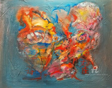 Painting titled "Baccarat VIPs" by Andrew Walaszek, Original Artwork, Oil Mounted on Wood Stretcher frame