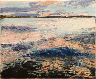 Terre à l’horizon Peinture intitulée "Terre à l’horizon" par Kate_art, Œuvre d'art originale, Acrylique